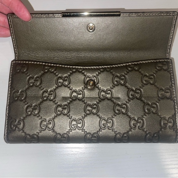 Authentic Gucci grey Guccissima long wallet - Picture 11 of 16
